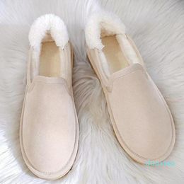 Boots Plus Size 35-43 Natrual Snow Women Winter 2021 Female Warm Shoes Slip On Couple Round Toe