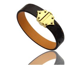 Fashion brand Leather bracelet bangle braccialetto for women mens Party Wedding Jewellery for Couples Lovers engagement gift box