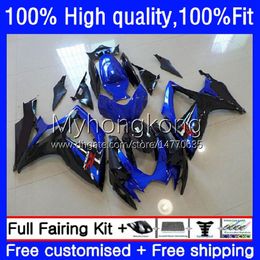 Injection Mold Fairings For SUZUKI GSXR600 GSXR-750 750CC GSX-R750 K6 06-07 21No.32 GSXR 600 750 CC 600CC Stock blue GSX-R600 06 07 GSXR-600 GSXR750 2006 2007 OEM Bodys