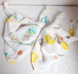 Infant Handkerchief Muslin Blanket Scarf Printing Double Layer Bamboo Fibre Gauze Towel Urinal Pad Swaddling Blankets Towel KKB7181