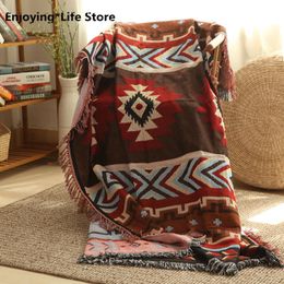 Blankets Blanket Tassel Animal Geometric Yarn-dyed Pattern Sofa Decoration Decorative Painting Bed Throws