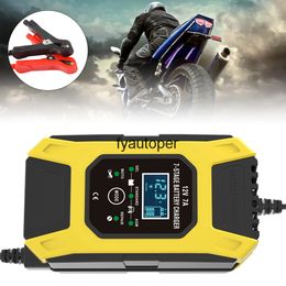 Car Battery Charger 12V 7A Touch Screen Pulse Repair LCD for Motorcycle Lead Acid Agm Gel Wet