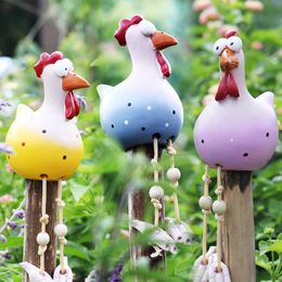 Yard Art Decor Chicken Garden Lawn Plug Hen Rooster Ornaments Hens Bird Statues Edge Seater Indoor Outdoor Backyard Decorations 210804