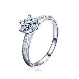 Moissanite Rings 925 sterling silver rings for women Jewellery diamond 1ct D luxury princess Six Prong Diamond Ring engagement
