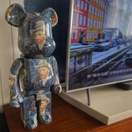 Newest bearbrick violent bear Van Gogh self-portrait plating Qianqiu building blocks bear 28cm