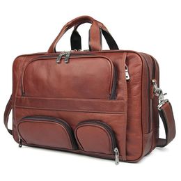 Портфели POOLOOS Кожаный дорожный портфель Мужская деловая сумка для 17-дюймового ноутбука Поездка на колесах