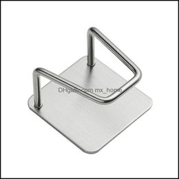 Hooks Rails Housekee Organisation Home & Garden1Pcs Kitchen Storage 304 Stainless Steel Rack Perforated Wall Hook Washing Cloth Sponge Sink