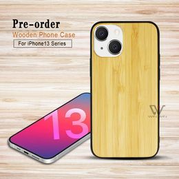 Pre-sale Cases For iPhone 13 Pro Max Mini 12 11 7 8 Plus Blank No Logo Pattern Wooden TPU Phone Case Shockproof Back Cover Shell Wholesale 20pcs