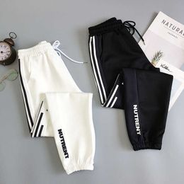 Spring Sport Cargo Pants Plus Size 2XL Letter Embroidery Women High Waist Streetwear Cool Girl Harajuku Hip Hop 210531