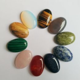 Assorted Natural stone Oval flat base cab cabochon Cystal Loose beads for Necklace earrings Jewellery & Clothes Accessories making Wholesale 20x30mm