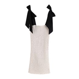 BLSQR Sexy Slash Neck Sheath Dress Women Bow-knot Spaghetti Strap Summer Mini Dresses Vestidos 210430