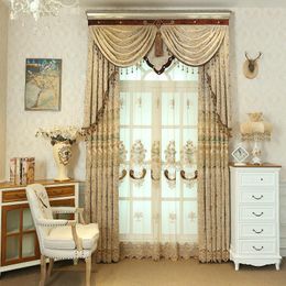 Curtain & Drapes High-end European Style Jacquard Embroidery Curtains For Living Room Bedroom Dining Luxury