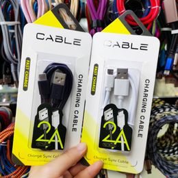 1M/3ft 2A Type C Cables Micro usb cable V8 Fast Charge for moblie phone samsung huawei xiaomi with box