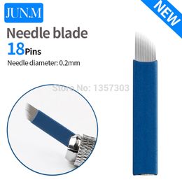 100 Pcs 0.2mm Diameter 18 Needle Micro Blade Eyebrow Microblading Tattoo Needles For Permanent Makeup 210324