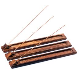 Natural Wooden Incense Stick Holder Rosewood Tray Fragrance Lamps Ash Catcher Burner Holders Home Decoration Censer Tool