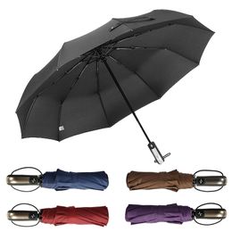 Wind Resistant Folding Automatic Umbrella Large Durable Frame Parasol Windproof Men And Women Universal 210320