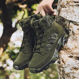 Tactical Military Combat Ankle Boots Men Genuine Leather US Army Hunting Trekking Camping Mountaineering Winter Work Shoes Bot