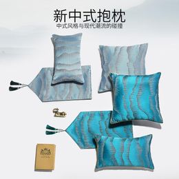 Cushion/Decorative Pillow 45x45/50x30cm Satin Jacaqurd Cushion Cover Waist Pillowcase Sofa Decorative Throw Backrest Blue/yellow/green