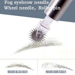 100pcs Eyebrow Tattoo Needles Roller Microblading Needles easy Colour Permanent Makeup Fog Shading Needles Eyebrow Tattoo Tools 210323