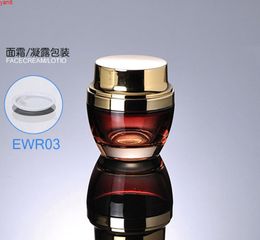 300pcs/lot Newest 50g 50ml High Grade Glass Cream Jar Red with Gold Colour For Cosmetic Packaging FWR03good qualty