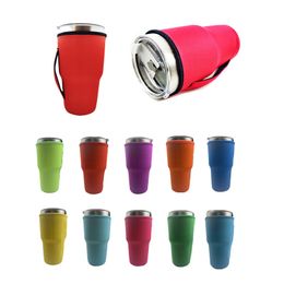 12 Colours Tumbler Sleeve Neoprene Cup Cover With Carrying Handle Keep Cool Anti-Freeze Bag