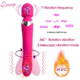 Nxy Vibrators Sex 360 Rotating Heating Double for Women Clitoris Stimulator g Spot Vagina Big Dildo Female Toys Adult 1220