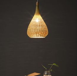 Rattan bamboo pendant lamps Southeast Asian restaurant living room Japanese teahouse authentic creative cage