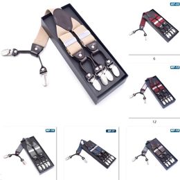 Suspenders 3.5*125CM 6 clip Y Longer version Clip-on 52 Colours adult Elastic Adjustable Braces Free TNT FEDEX UPS