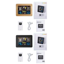 Timers Forecast Weather Station LCD Screen Digital Alarm Clock RF Wireless Sensor Indoor Temperature Humidity Metre Barometer