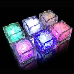 Festives Supplies Water Sensor Sparkling LED Ice Cubes Luminous Drinkable Decor for Event Party Wedding Props251D