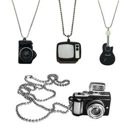 Pendant Necklaces Vintage Camera Necklace Long Chain Punk Jewelry For Women Man Light Glowing Chains Friendship Gifts