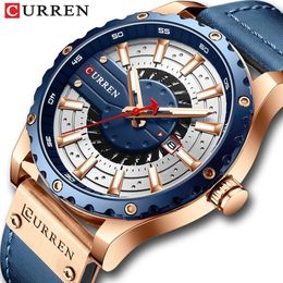 2020 CURREN Mens Watches Waterproof Top Brand Luxury Calendar Male Watch men Leather Sport Military Wristwatch Dropshipping New X0625