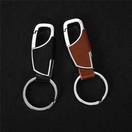 10Pieces/Lot 2021 New Fashion Leather key Chain New Men Women Metal Waist Hanging KeyChain Best Gift Key Ring jewelry