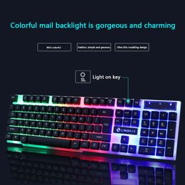 GTX300 USB Wired Gaming Mechanical Keyboard Mouse For Home Office Computer PC Gamer keycaps RGB Backlight Keyboard Mouse