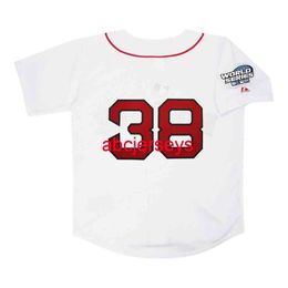 Stitched Custom Curt Schilling 2004 Home White World Series Jersey add name number Baseball Jersey