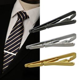 55X5mm Fashion Men Tie Clip Metal Silver Gold Simple Necktie Bar Clasp Suits Formal Wedding Necktie Pin