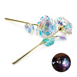 24K Gold Foil Rose Flower Party Favor Color Eternal LED Luminous Rose Valentine Mother's Day Gift