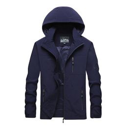Men's Trench Coats 2021 Autumn And Winter Sports Outdoor Leisure Hooded Cardigan Jacket Plus Size Waterproof Windbreaker
