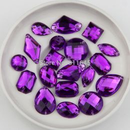 Mix Size reddish-purple Silver Base Resin Acrylic Sew On Rhinestone Beads, Sew On Stones Spacer buttons for Garment Decoration 200pcs