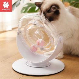 KIMPETS Pet Cat Toy Funny Cat Stick Rotating Space Cup Turntable Kitten Relieves Boredom Kitten Funny Cats Kitty Toy Supplies 210929