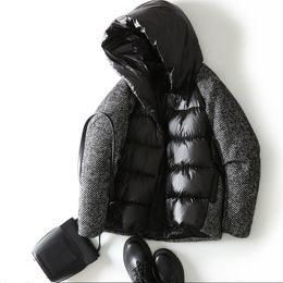 Women's Down Coat Short Duck Down Puffer Jacket Loose Winter Female Parkas Snow Outwear Oversize Short Black Coats 210819