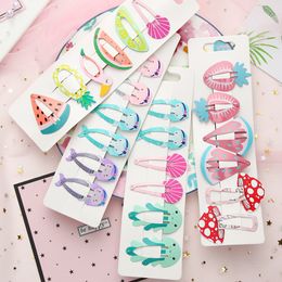 2021 New Kawaii Cartoon Fruit BB Clip Snap Hair Clip Baby Children Hair Clips Pin Barrettes Accessories For Kids Girls