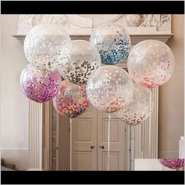 Decoration Event Festive Party Supplies Home & Garden60Cm Sequin Net Red Rose Gold Paper Transparent Latex Balloon Can Decorate Dinner And Sc