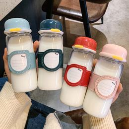 Creative Anti-scalding Tumblers Holder Glass Water Cup Large Capacity Personalised Memo Paper Invisible Handle Home Cups