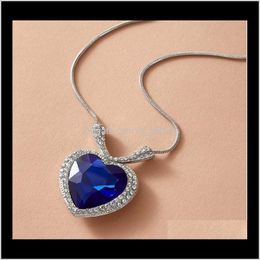 Pendant Necklaces & Pendants Jewelrylove Of Heart Diamond Sapphire Crystal Chain Jack And Rose Memory Necklace Ps0756 Drop Delivery 2021 Hs74