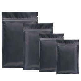 Wholesale 500Pcs Matte Black Flat Aluminium Foil Zip Lock Bag Resealable Zipper Sugar Salt Snack Nuts Tea Coffee Beans Nail Beauty Xmas Gifts