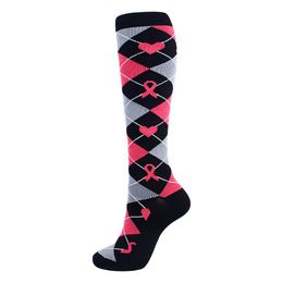 Sports Socks Compression Sock Think Pink Collection Stockings Women Long Thigh High Stretch Outdoor Party Funny Elastic For