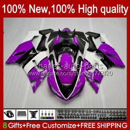 Bodywork OEM For KAWASAKI NINJA ZX636 ZX 6R 600CC 6 R ZX-6R 05-06 Body 7No.160 ZX600 ZX 636 ZX-600 ZX-636 600 CC 2005 2006 ZX600C ZX6R 05 06 Motorcycle Fairing Kit purple glossy