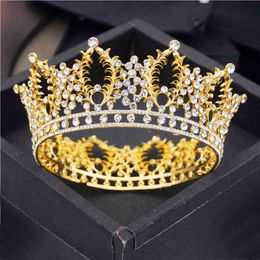 Rhinestone Circle Diadem Royal Queen Wedding Crown Bridal Hair Jewellery Pageant Party Head Ornaments Prom Tiaras Bridal Crowns X0625