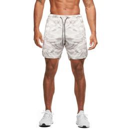 Running Shorts Summer Men's Sport Camouflage Elastic Waist Short Pants With Drawstring Gym Fitness Male Large Size